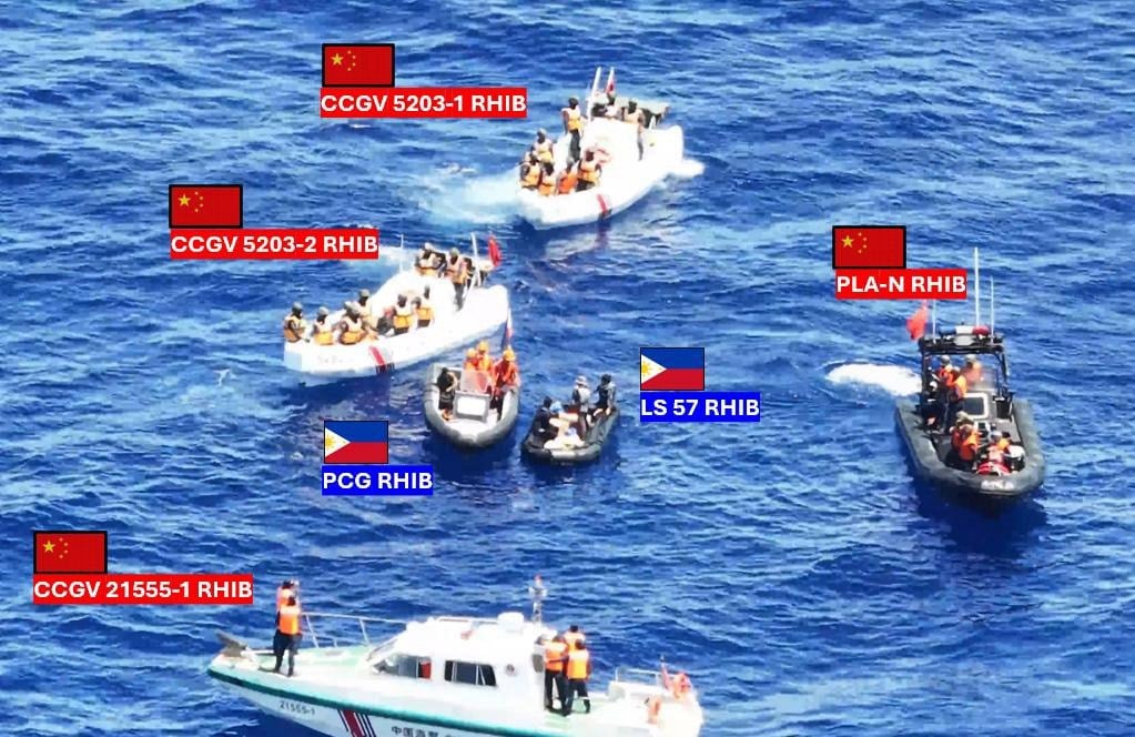 China Coast Guard obstructed the country's joint military and coast guard medical evacuation of a navy personnel stationed at BRP Sierra Madre in Ayungin Shoal in the West Philippine Sea on 7 July. (Files from PCG)